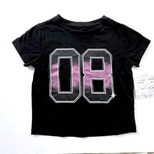 Civil Regime Womens‎ Black Baby Tee 88 Jersey Graphic Size Small SAMPLE TAG